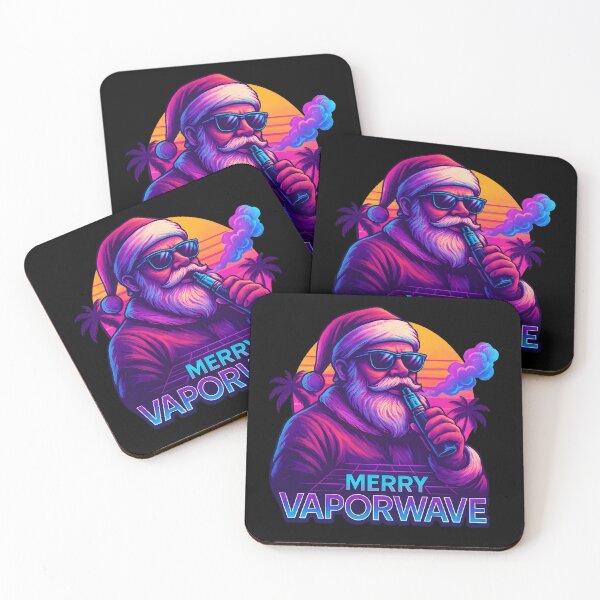 Item preview, Merry Vaporwave – Retro Neon Santa Vaping Christmas Design designed and sold by House of Taste Vape Designs.