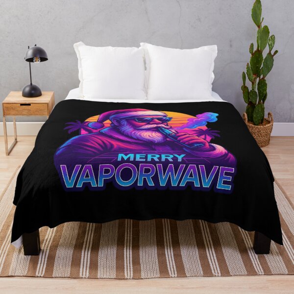 Item preview, Merry Vaporwave – Retro Neon Santa Vaping Christmas Design designed and sold by House of Taste Vape Designs.