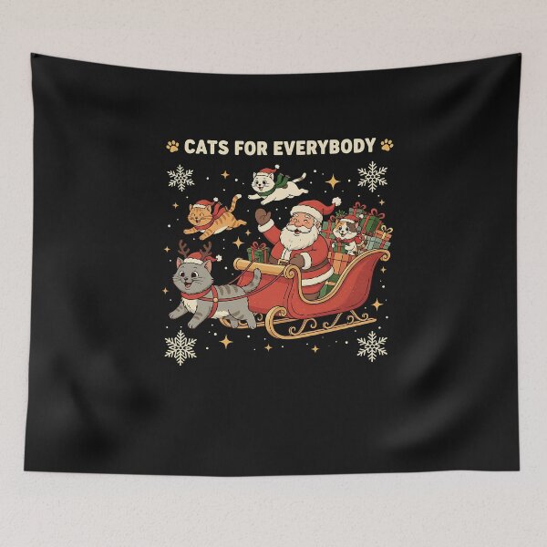 Item preview, Cats For Everybody Christmas Cat Funny Xmas Men Women Santa  designed and sold by facegm.