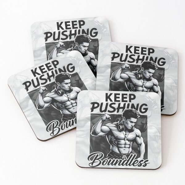 Item preview, Keep Pushing Boundless – Motivational Fitness Gym T-Shirt Design designed and sold by Sushikidsntoddlers.