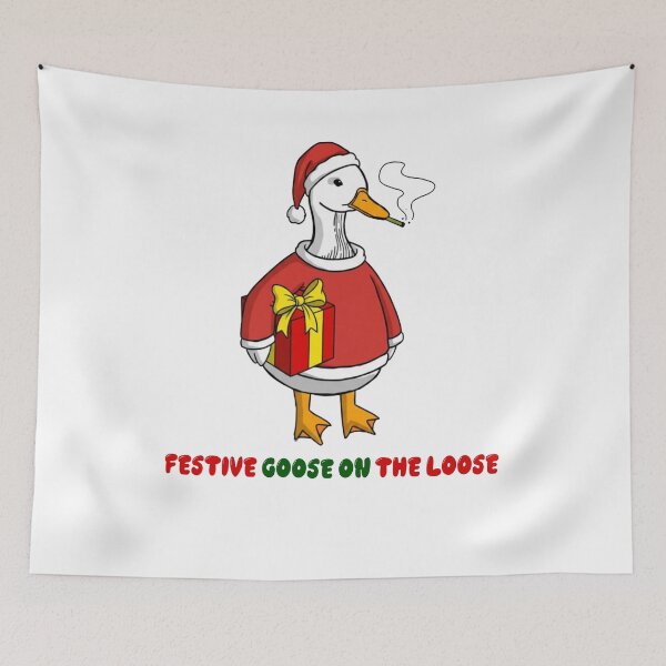 Item preview, Festive Goose Silly Xmas Funny Quote Goose The On Loose designed and sold by Rackaam777Art.