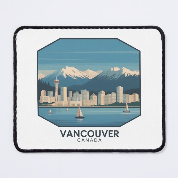 Item preview, Vancouver Canada Skyline – Vintage Travel Poster Illustration designed and sold by VividOrganica.