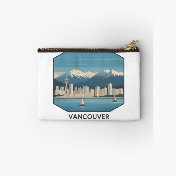 Item preview, Vancouver Canada Skyline – Vintage Travel Poster Illustration designed and sold by VividOrganica.