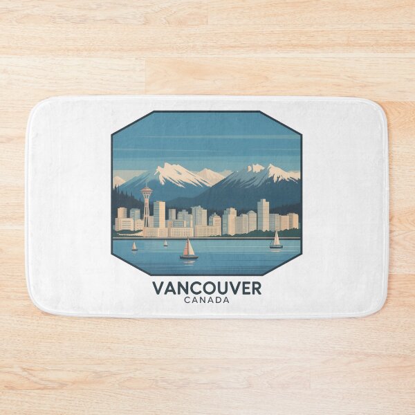 Item preview, Vancouver Canada Skyline – Vintage Travel Poster Illustration designed and sold by VividOrganica.