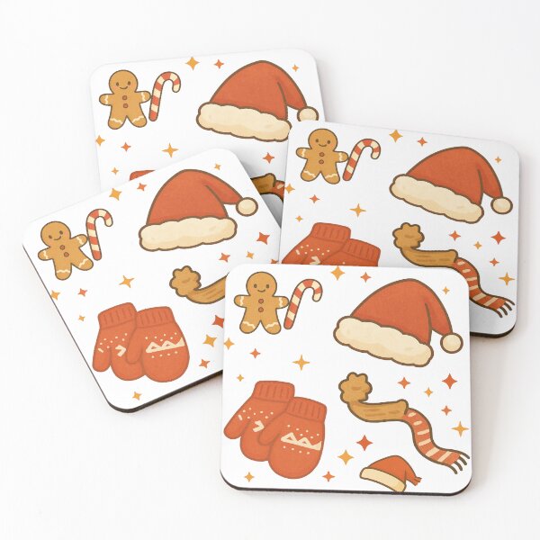 Item preview, Cozy Christmas Doodle Sticker Set – Santa Hat, Mittens & Gingerbread designed and sold by myMuzick.