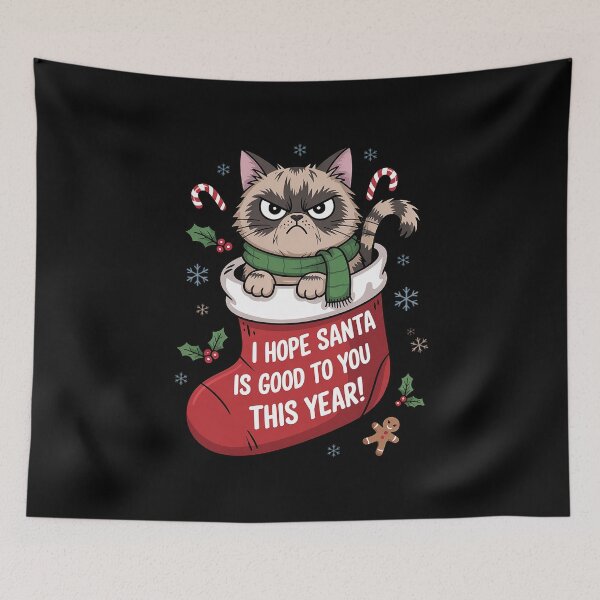 Item preview, Cats Christmas HOPE SANTA IS GOOD TO YOU THIS YEAR! designed and sold by VladoZork.