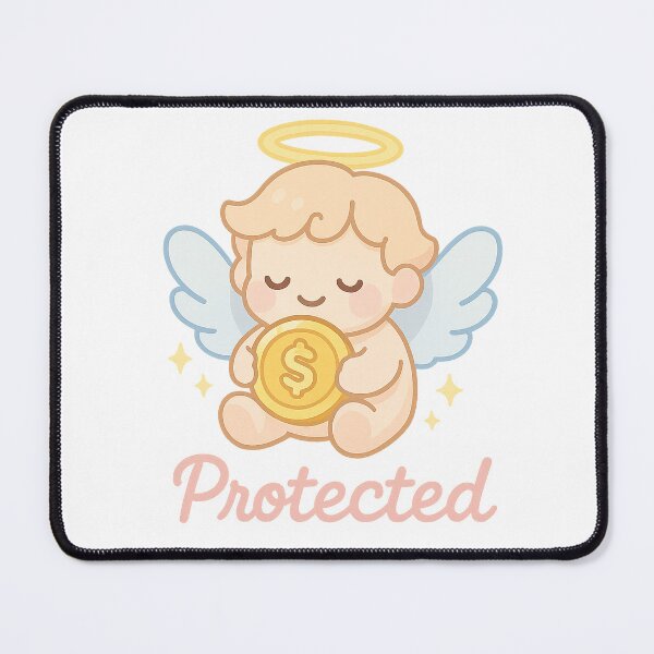 Item preview, Angel Coin Cradle - Protected | Soft Angel Wealth Sticker | Kawaii Guardian Angel Money Charm | Lucky Wealth Aesthetic designed and sold by HerDreamCodes.