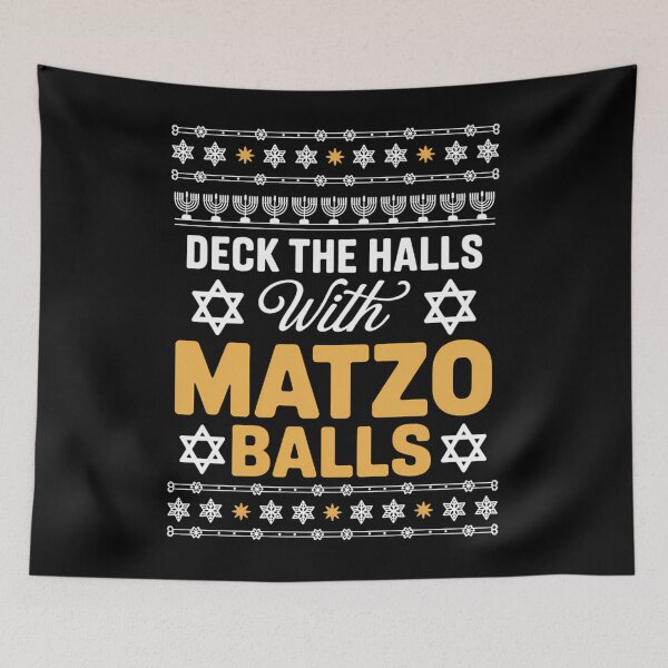 Item preview, Deck The Hall With Matzo Balls Ugly Hanukkah designed and sold by brynatshop.