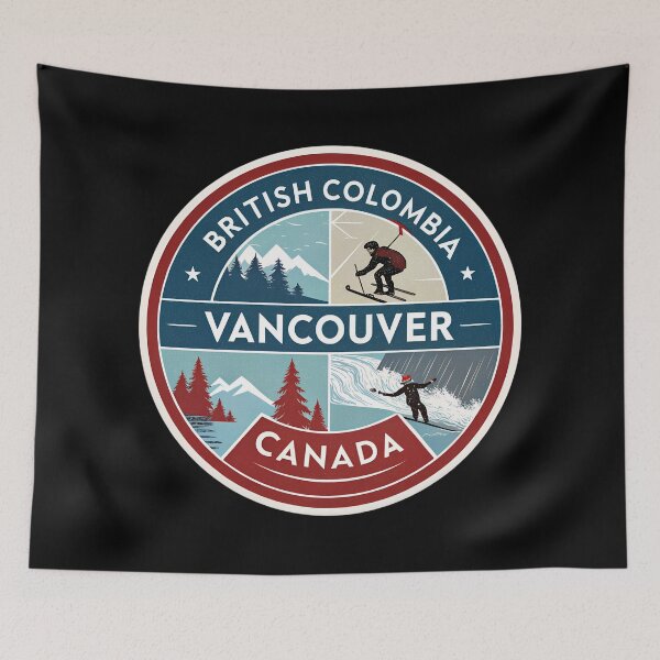 Item preview, Vancouver Canada Vintage Travel Sticker – British Columbia Adventure Design designed and sold by VividOrganica.