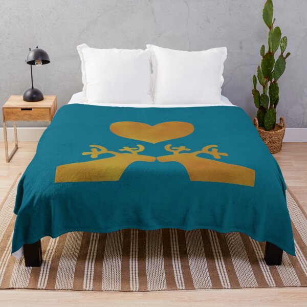Item preview, Golden Reindeer couple on blue - Calm, Sensory-Friendly designed and sold by CreaTwinkles.