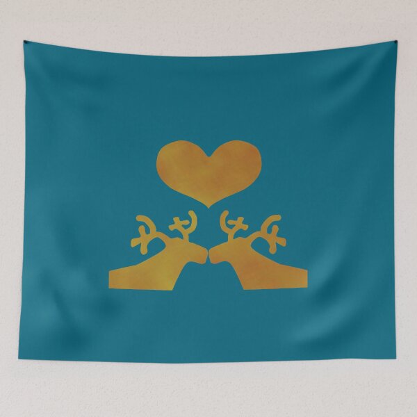 Item preview, Golden Reindeer couple on blue - Calm, Sensory-Friendly designed and sold by CreaTwinkles.