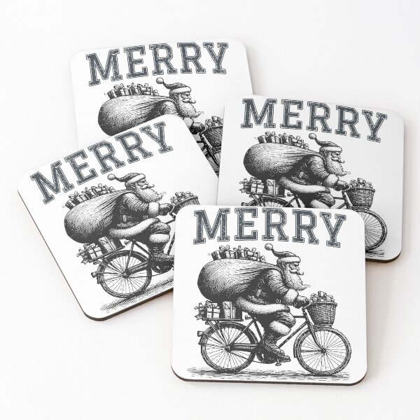Item preview, Christmas | Santa | Bicycle | Merry designed and sold by Jcat7.