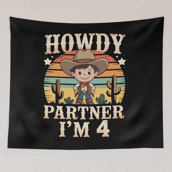Item preview, Howdy Partner I'M 4 Cowboy 4Th Birthday designed and sold by Veroniadic.