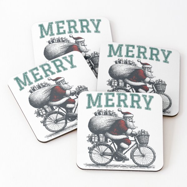 Item preview, Christmas | Santa | Bicycle | Merry designed and sold by Jcat7.