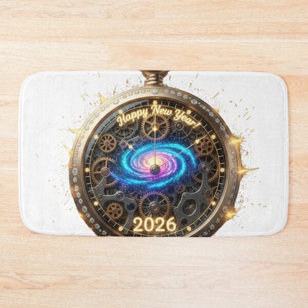Item preview, Cosmic Countdown 2026: Steampunk Galaxy Pocket Watch - Happy New Year! designed and sold by MonaRose_Art.