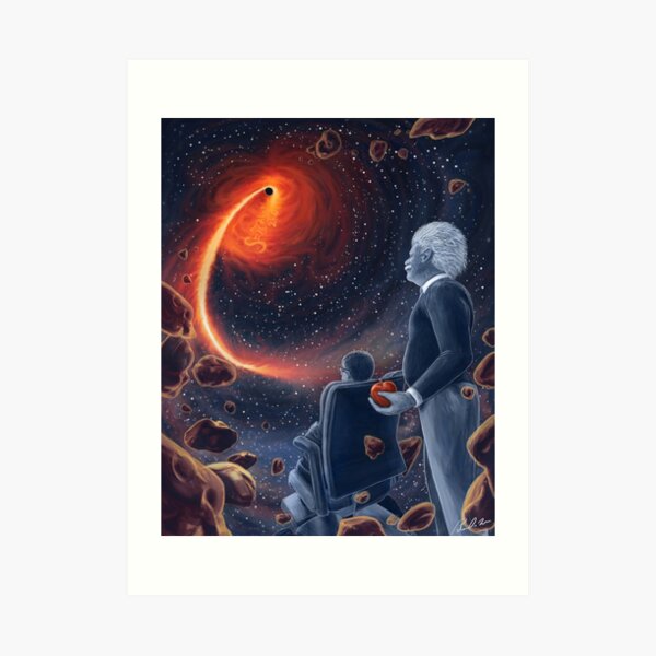 Ghosts in the Sky: Einstein and Hawking Art Print