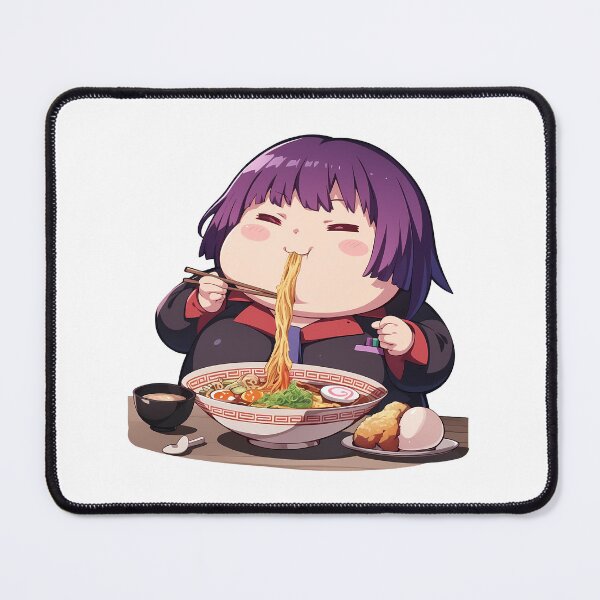 Item preview, Hitagi Senjougahara Chibi Anime Girl Eating Ramen from Bakemonogatari designed and sold by Raslbazola.
