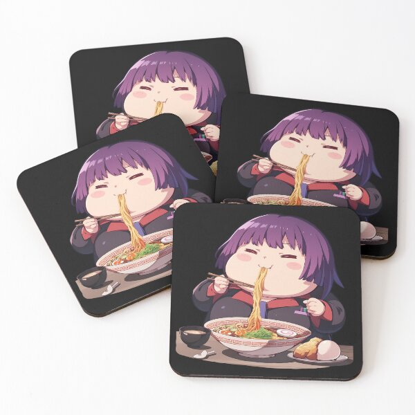 Item preview, Hitagi Senjougahara Chibi Anime Girl Eating Ramen from Bakemonogatari designed and sold by Raslbazola.