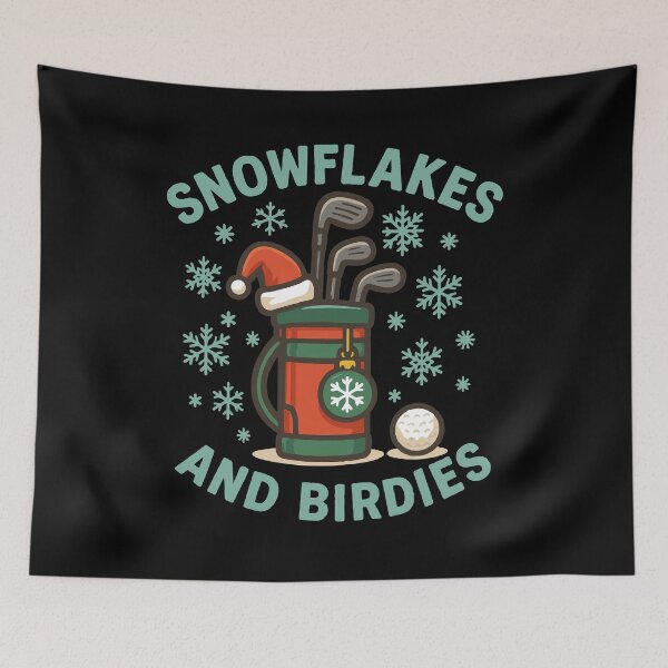 Item preview, Snowflakes And Birdies Santa Golf Holiday Fun designed and sold by LuminOrb.