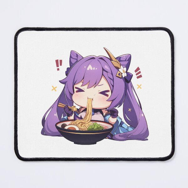 Item preview, Game Keqing Kawaii Ramen Delight Genshin Impact Anime Girl Chibi Style designed and sold by Raslbazola.