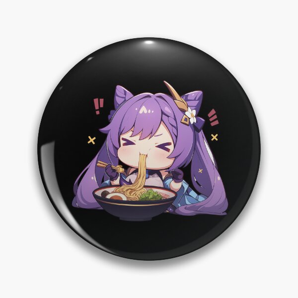 Item preview, Game Keqing Kawaii Ramen Delight Genshin Impact Anime Girl Chibi Style designed and sold by Raslbazola.