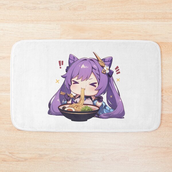 Item preview, Game Keqing Kawaii Ramen Delight Genshin Impact Anime Girl Chibi Style designed and sold by Raslbazola.