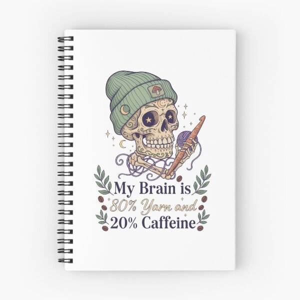 Item preview, My Brain is 80% Yarn and 20% Caffeine designed and sold by yusufdehbi.