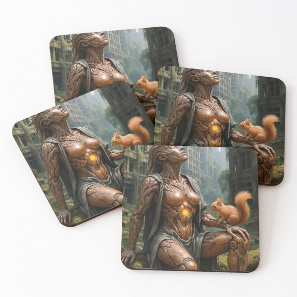 Item preview, Post-apocalyptic wooden android squirrel  designed and sold by CathryneDelamort.