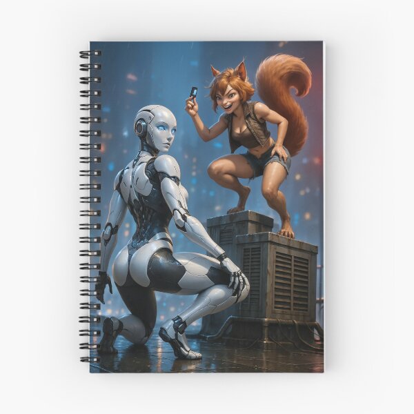 Item preview, Squirrel girl teasing an android  designed and sold by CathryneDelamort.