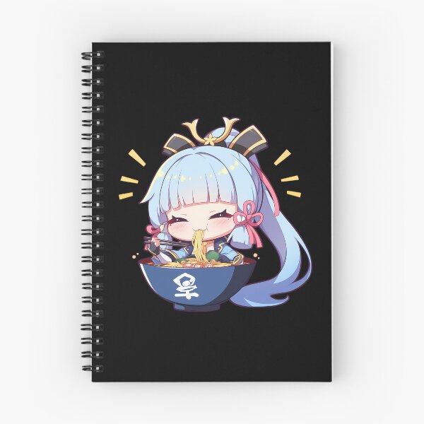 Item preview, Kamisato Ayaka Genshin Impact Chibi Girl Enjoying Hot Ramen Anime designed and sold by Raslbazola.