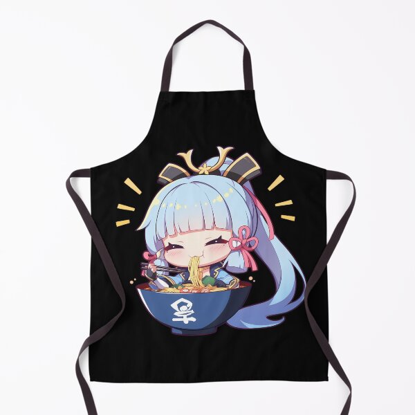 Item preview, Kamisato Ayaka Genshin Impact Chibi Girl Enjoying Hot Ramen Anime designed and sold by Raslbazola.