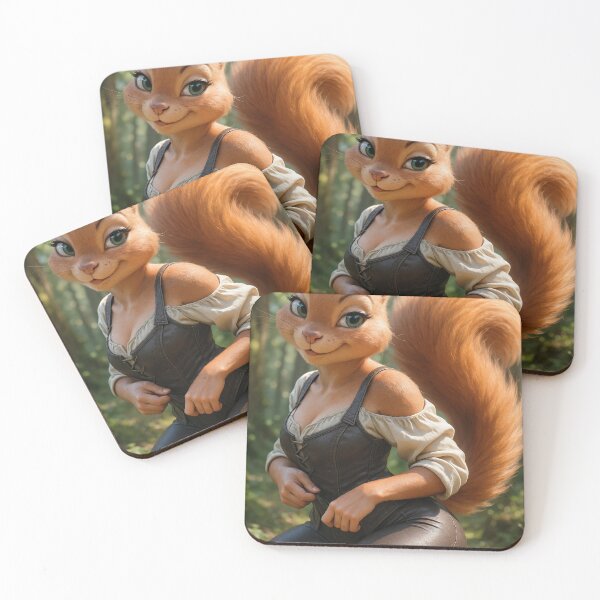 Item preview, Kneeling furry squirrel girl designed and sold by CathryneDelamort.