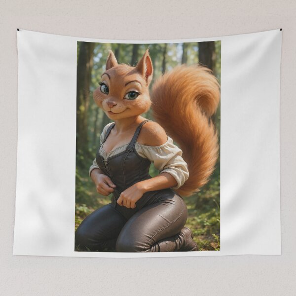 Item preview, Kneeling furry squirrel girl designed and sold by CathryneDelamort.
