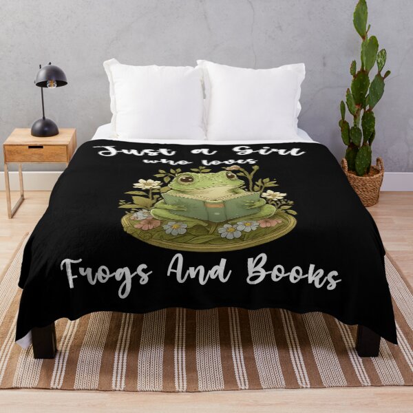 Item preview, Just a Girl Who Loves Frogs and Books – Cute Frog Reading Illustration designed and sold by TinaMDedrick.