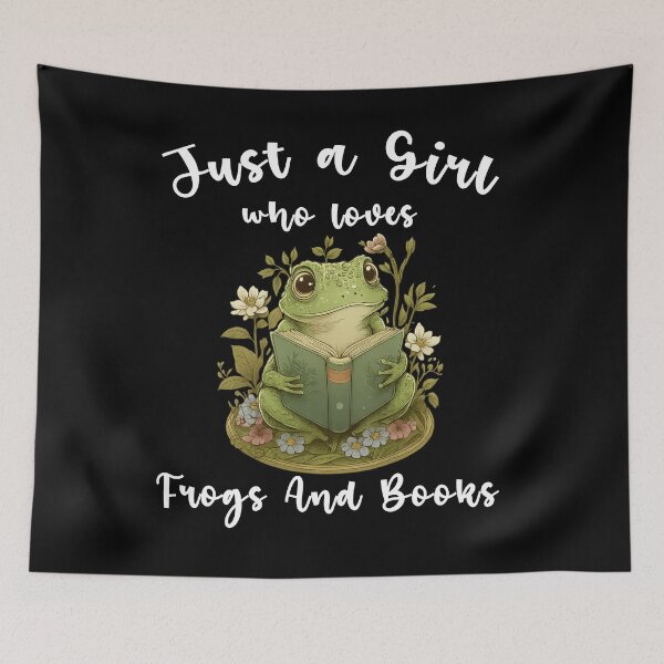 Item preview, Just a Girl Who Loves Frogs and Books – Cute Frog Reading Illustration designed and sold by TinaMDedrick.