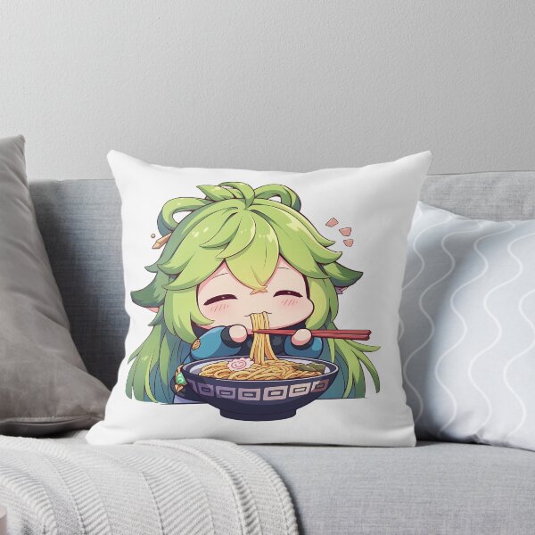 Item preview, Game Baizhu Chibi Green Healer Eating Ramen Genshin Impact Anime designed and sold by Raslbazola.
