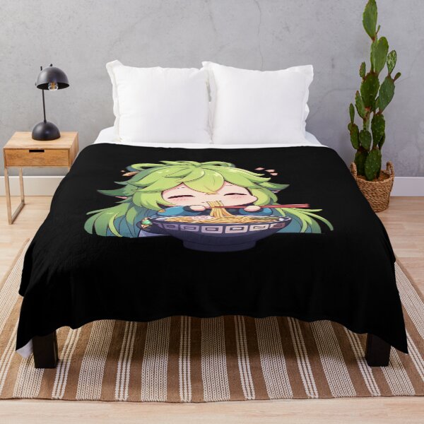 Item preview, Game Baizhu Chibi Green Healer Eating Ramen Genshin Impact Anime designed and sold by Raslbazola.