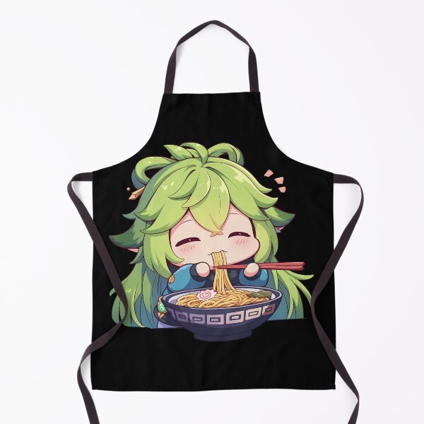 Item preview, Game Baizhu Chibi Green Healer Eating Ramen Genshin Impact Anime designed and sold by Raslbazola.