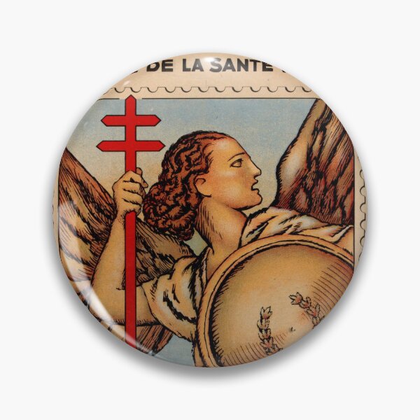 Item preview, Vintage French Art Deco Poster | 1936 Anti-Tuberculosis Stamps | Lorraine Cross & Angelic Figure | Public Health Advocacy designed and sold by artofuniverse.