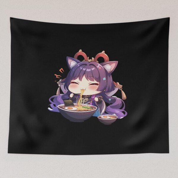 Item preview, Game Scaramouche Chibi Eating Ramen Genshin Impact Anime designed and sold by Raslbazola.
