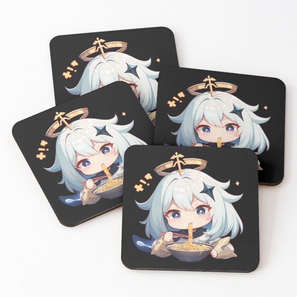 Item preview, little girl Paimon Cute Chibi Eating Ramen Genshin Impact Anime designed and sold by Raslbazola.
