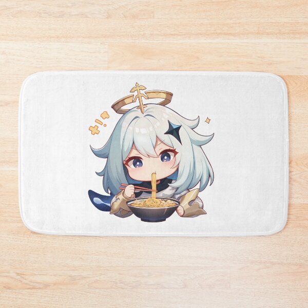 Item preview, little girl Paimon Cute Chibi Eating Ramen Genshin Impact Anime designed and sold by Raslbazola.