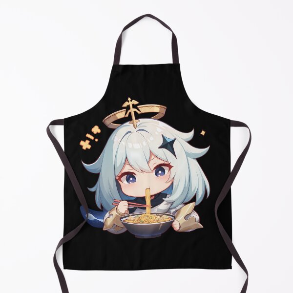 Aperçu de l'œuvre Paimon, une petite fille mignonne en style chibi, mange des ramen (Genshin Impact) créée et vendue par Raslbazola.
