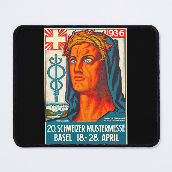 Item preview, Vintage Swiss Fair Poster 1936 | Modernist Graphic Design | Bold Colors & Symbols | Swiss Mustermesse Basel | Art Deco Style designed and sold by artofuniverse.