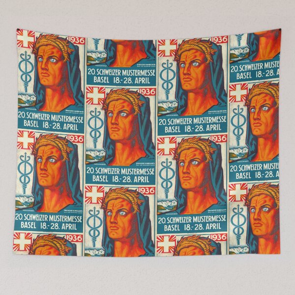 Item preview, Vintage Swiss Fair Poster 1936 | Modernist Graphic Design | Bold Colors & Symbols | Swiss Mustermesse Basel | Art Deco Style designed and sold by artofuniverse.