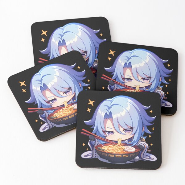 Item preview, Kamisato Ayato Noble Chibi Eating Ramen Genshin Impact Anime designed and sold by Raslbazola.