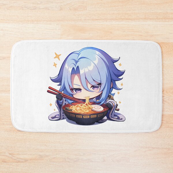 Item preview, Kamisato Ayato Noble Chibi Eating Ramen Genshin Impact Anime designed and sold by Raslbazola.