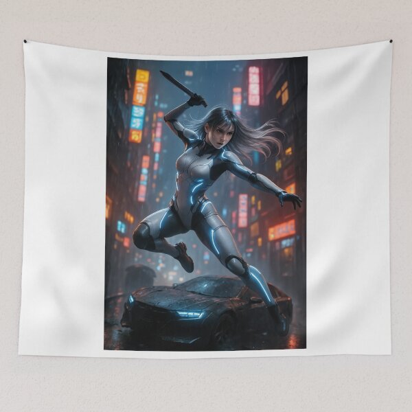 Item preview, Cyberpunk leap with knife lighting  designed and sold by CathryneDelamort.