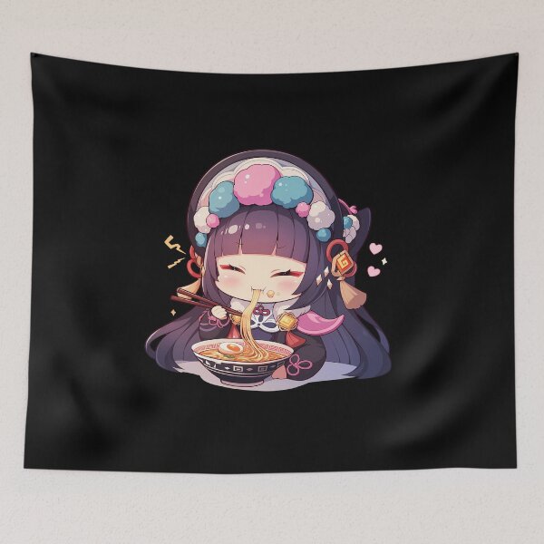 Item preview, Yun Jin Opera Chibi Girl Eating Ramen Genshin Impact Anime designed and sold by Raslbazola.