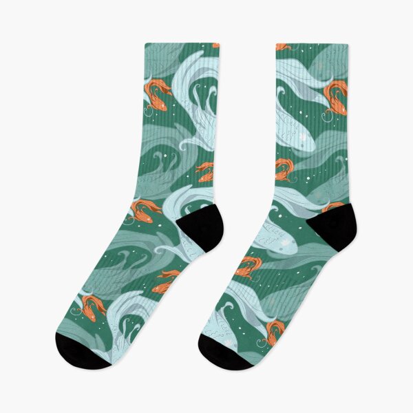 Item preview, Eastern vibes Lucky fishes with green background  designed and sold by dreamseller88.